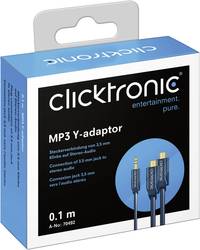 Clicktronic 70492 Jack Rca Audio Phono Y Adapter 1x Jack Plug 3 5 Mm 2x Rca Socket Phono Blue Conrad Com