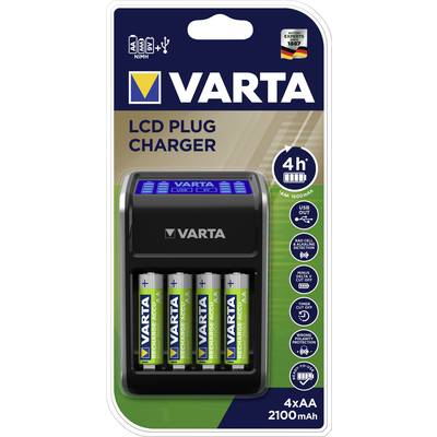 Varta LCD Plug Charger for cylindrical cells NiMH AAA , AA , 9V PP3-5