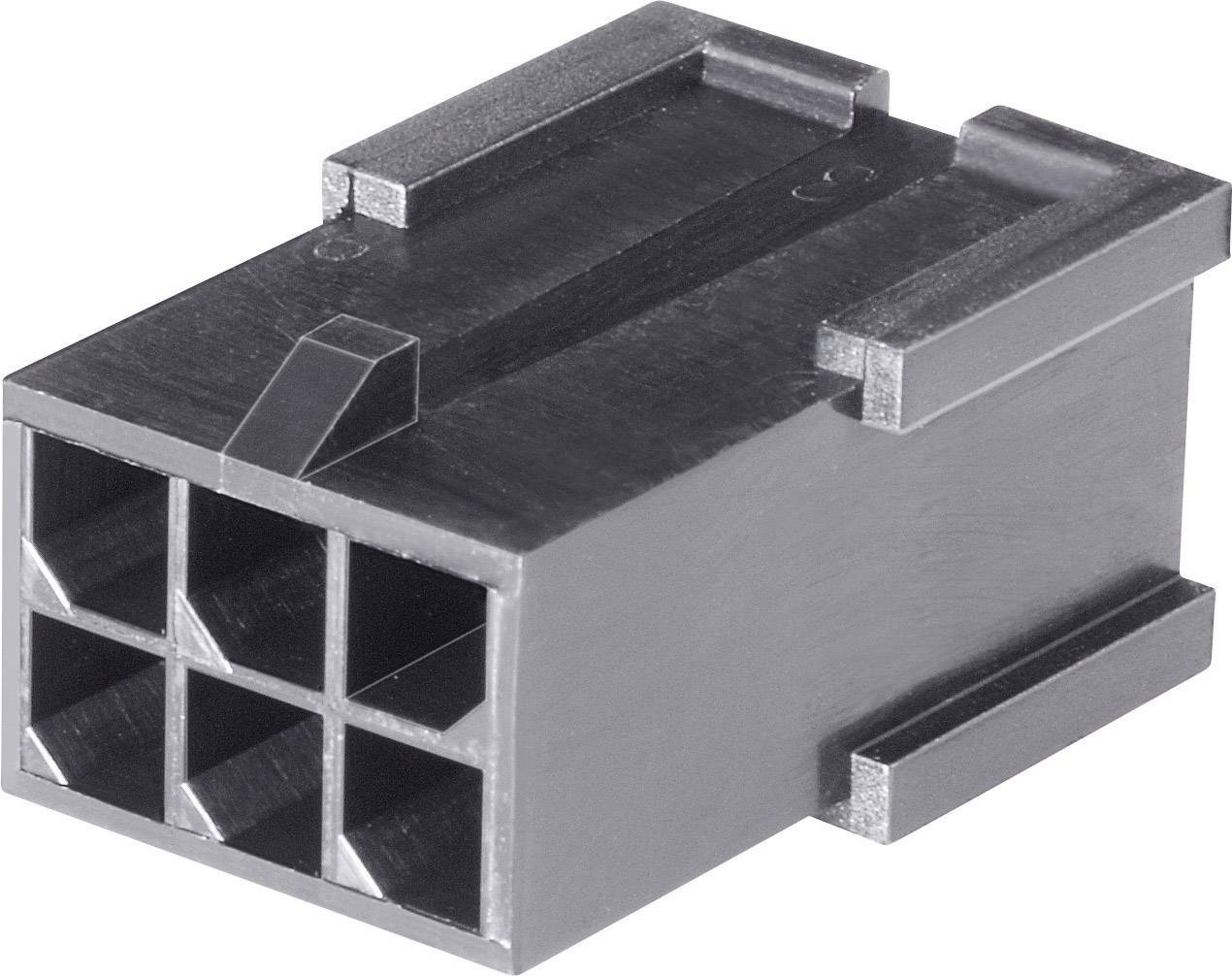 Black plastic plug with six square openings.