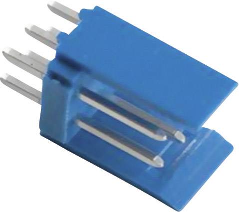 A blue electrical jumper wire with metal pins, used for connecting circuits on circuit boards.