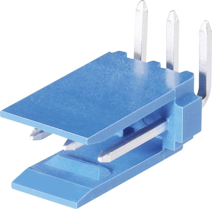 Blue letter opener with three metal pins for easily opening envelopes, designed in a modern and functional style.