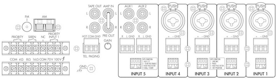Monacor PA-8120RCD PA amplifier 120 W-1