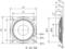 Technical drawing of a loudspeaker from the K 40 SQ series with dimensions: width 40 mm, height 40 mm, mounting depth 10 mm.