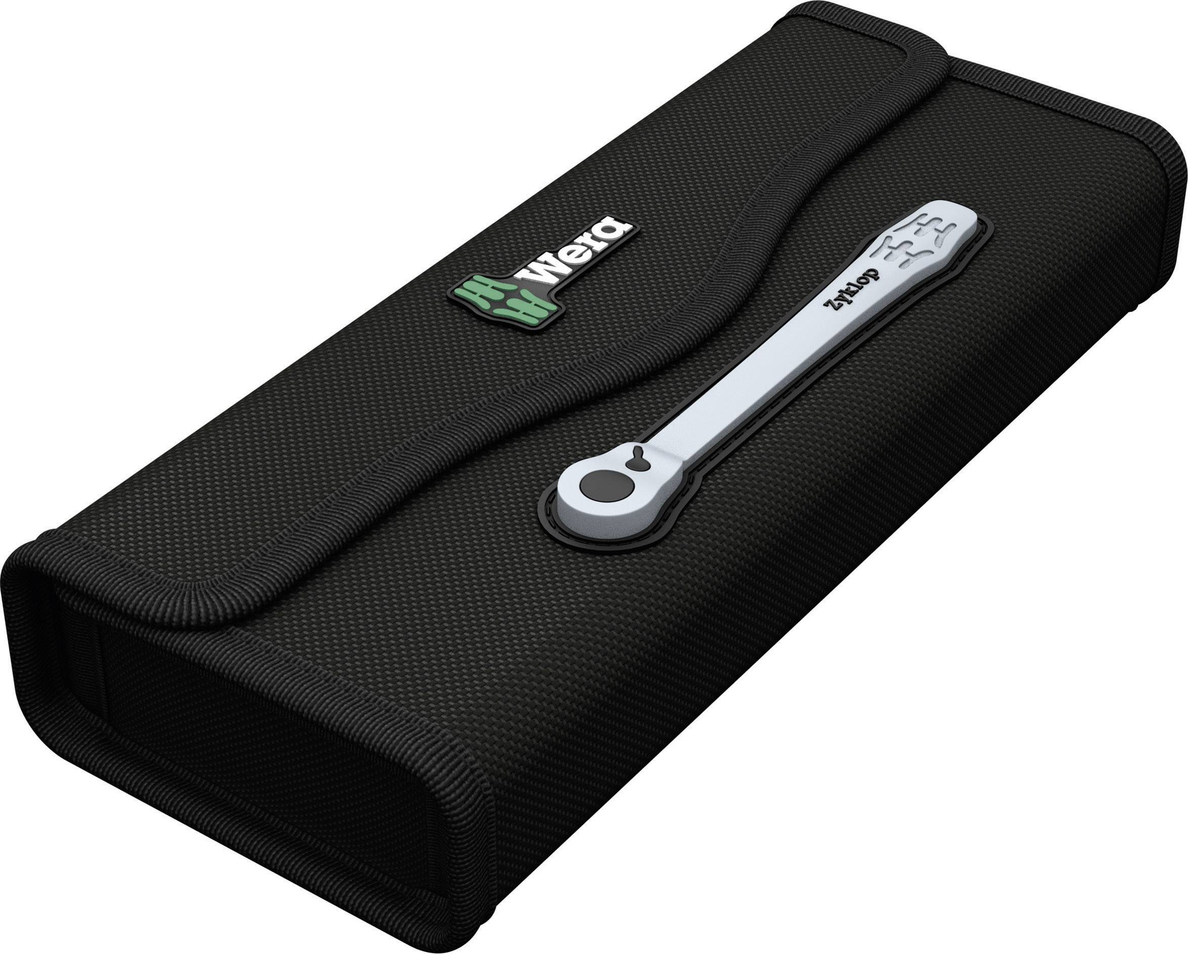 Black tool case with zip, featuring a silver fork spanner and the 'Wera' logo.