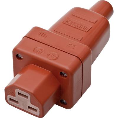 Kalthoff 444007 Hot wire connector 444 Socket, straight Total number of pins: 2 + PE 16 A Red 1 pc(s) 