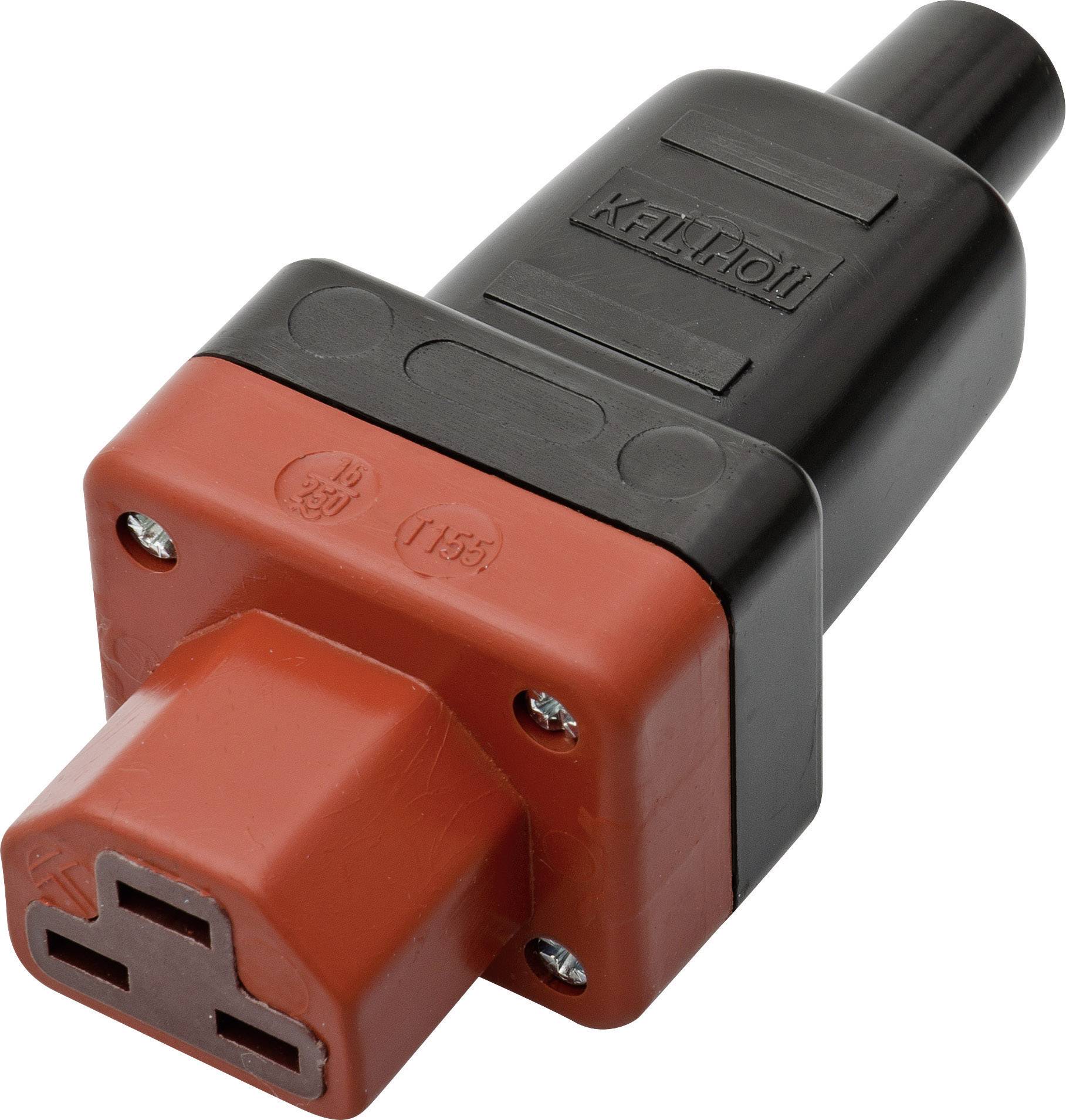 Kalthoff 444008 Hot wire connector 444 Socket, straight Total number of pins: 2 + PE 16 A Black, Red 1 pc(s)