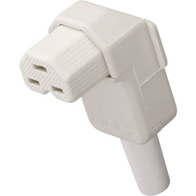 A white, angled electrical plug with a triangular socket configuration, commonly used for specialised technical applications.