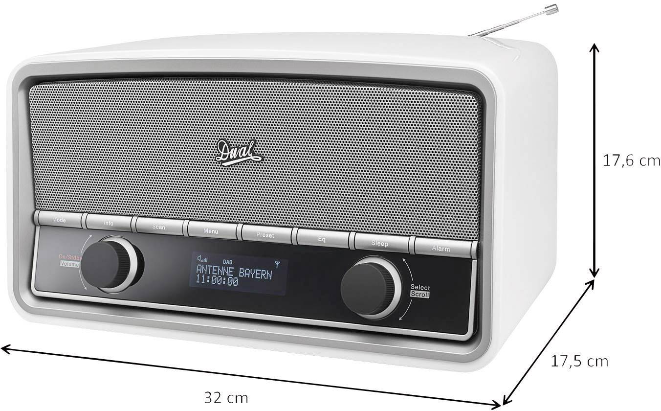 Getalenteerd steen wandelen Dual NR 5 Desk radio DAB+, FM AUX, Bluetooth White (glossy) | Conrad.com