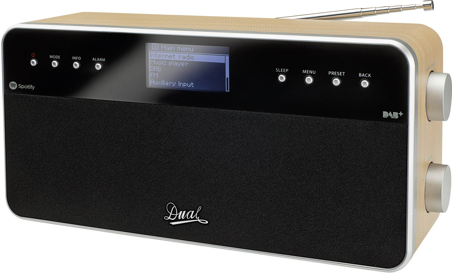 Dual IR 6S Internet desk radio DAB+, FM AUX, Internet radio Spotify Wood, Black