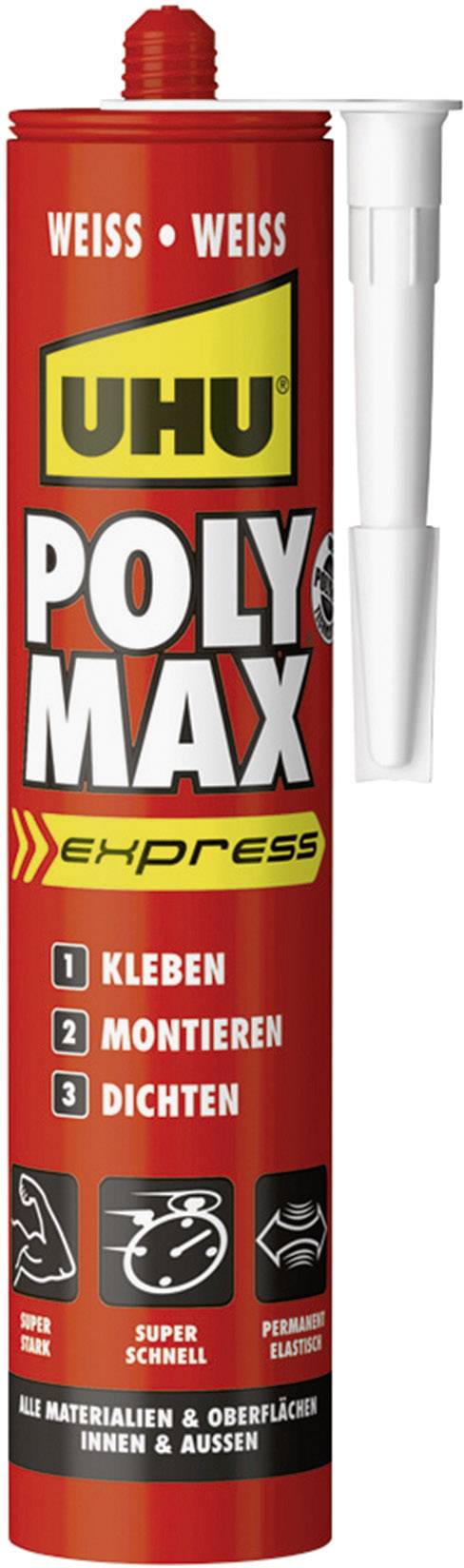 fragment Aannames, aannames. Raad eens wastafel UHU POLY MAX EXPRESS WEISS Adhesive sealant 47820 425 g | Conrad.com