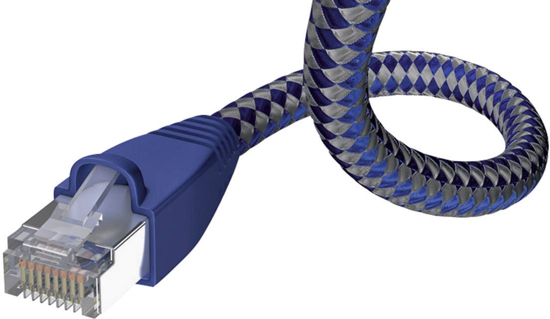 Inakustik 004803005 RJ45 Network cable, patch cable CAT 6 SF/UTP 0.50 m Silver-blue incl. detent 1 pc(s)-2