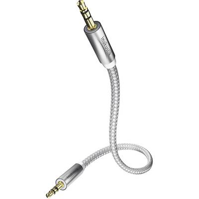 Inakustik 0041010075 Jack Audio/phono Cable [1x Jack plug 3.5 mm - 1x Jack plug 3.5 mm] 0.75 m White, Silver gold plated