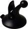 Black plastic suction cup mount with a round button on top, suitable for attaching devices to smooth surfaces.