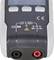A digital multimeter with sockets for test leads and illuminated displays for voltage measurement up to 1000V and 600V.