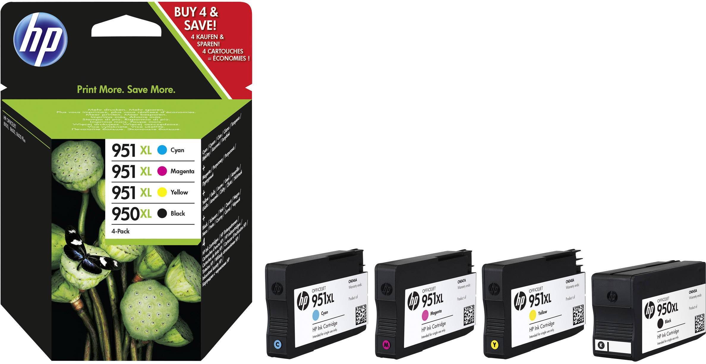 HP Ink cartridge 950XL + 951XL Original Set Black, Cyan, Magenta, Yellow C2P43AE Ink cartridges combo pack