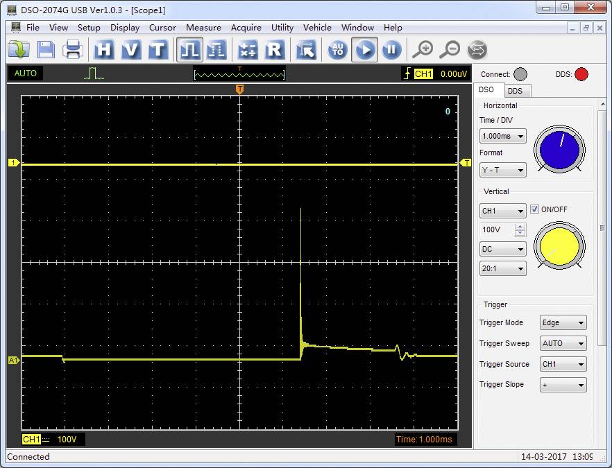 VOLTCRAFT DSO-2074G USB Oscilloscope 70 MHz 4-channel 200 MSa/s 16 MP 8 Bit Digital storage (DSO), Spectrum analyzer, Fu-5