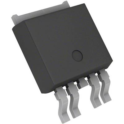 'A black electronic chip with four curved metal pins.'