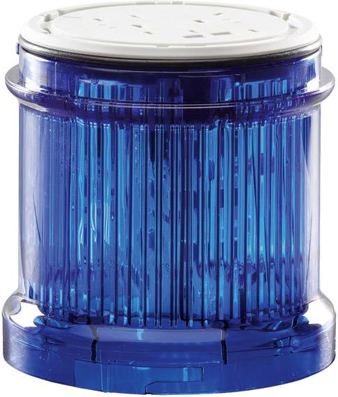 A blue, transparent container with a white lid. The container has vertical grooves and appears to be made of plastic.