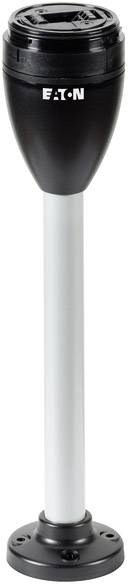 Black and grey industrial lamp by Eaton with a round base, suitable for use in commercial environments.