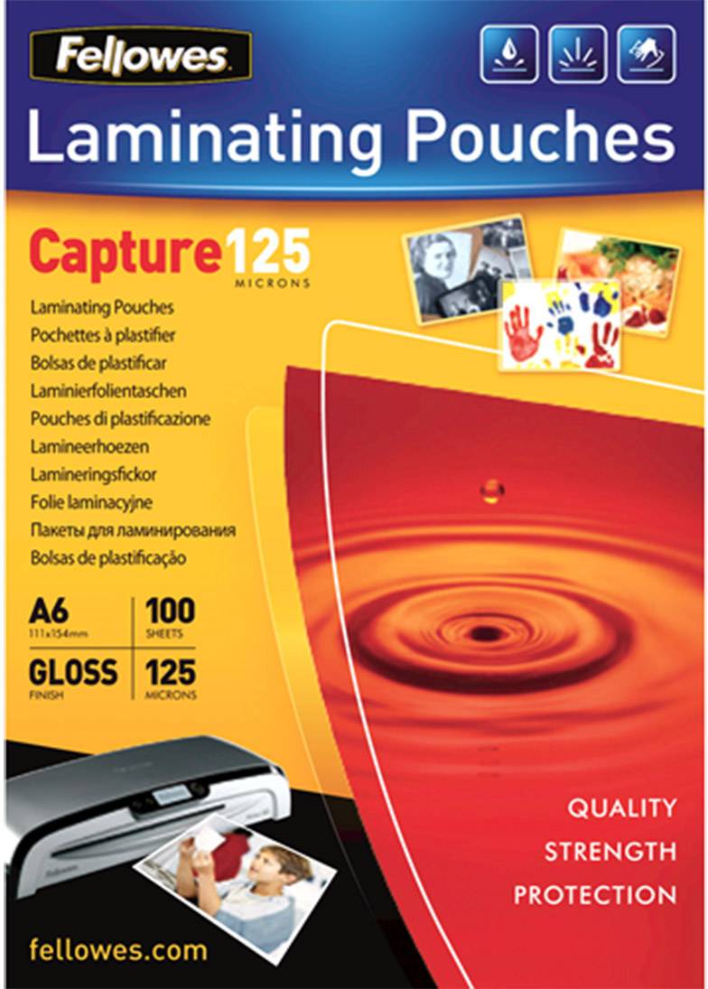 Fellowes Laminate sheet A6 125 micron glossy 100 pc(s)