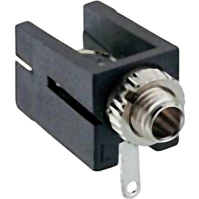 Lumberg 1501 09 2.5 mm audio jack Socket, horizontal mount Number of pins (num): 2 Mono Black 1 pc(s) 