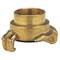 Brass quick-release coupling with two claws, suitable for hose connection in water supply.
