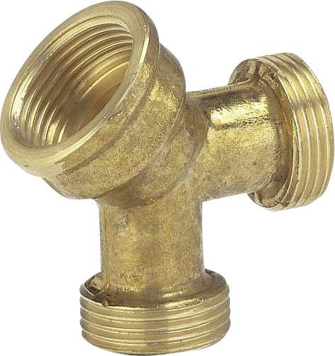 GARDENA 07155-20 Brass 2-way splitter 24.2 mm (3/4) IT, 26.44 mm (3/4) OT, 26.44 mm (3/4) OT