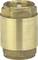 Brass non-return valve with internal thread, cylindrical design, suitable for installation in piping systems to control flow direction.
