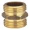 A golden, cylindrical threaded metal sleeve with a hexagonal protrusion in the centre, set against a white background.
