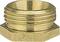 A brass-coloured, hexagonal connection adapter with external thread, suitable for connecting pipes or hoses.