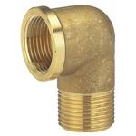 Brass angle with inner and outer threads, 26.5 mm / 24.2 mm (G3/4) thread