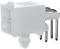 A white electronic plug with multiple metal pins, likely a component for an electrical or electronic connection.