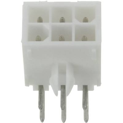 A white, rectangular electrical plug with five square sockets and five metal pins.