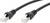 Black Ethernet cable with two RJ45 connectors, used for connecting network devices.