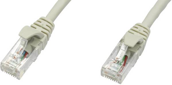 Telegärtner 100008185 RJ45 Patch cable CAT 5e U/UTP 1.00 m Grey Flame-retardant 1 pc(s)