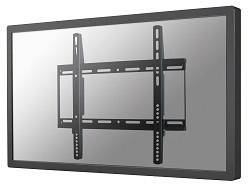 Flat television mounted on a wall bracket, with no visible content on the screen.