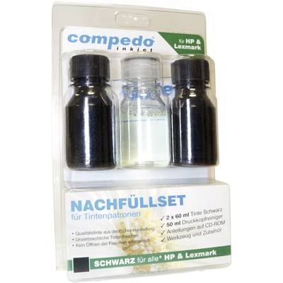 compedo MREFILL01 Ink cartrigde refill kit Compatible with (manufacturer brands): HP, Lexmark Black Total ink volume: 12