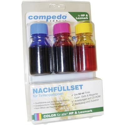compedo MREFILL04 Ink cartrigde refill kit Compatible with (manufacturer brands): HP, Lexmark Cyan, Magenta, Yellow Tota