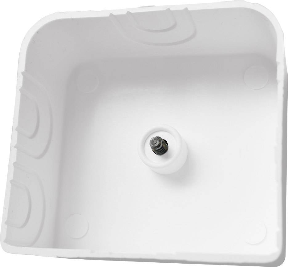 White plastic casing with a central screw in the middle, likely for securing components.