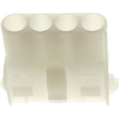 Four-pin plastic plug for connecting electrical wires.