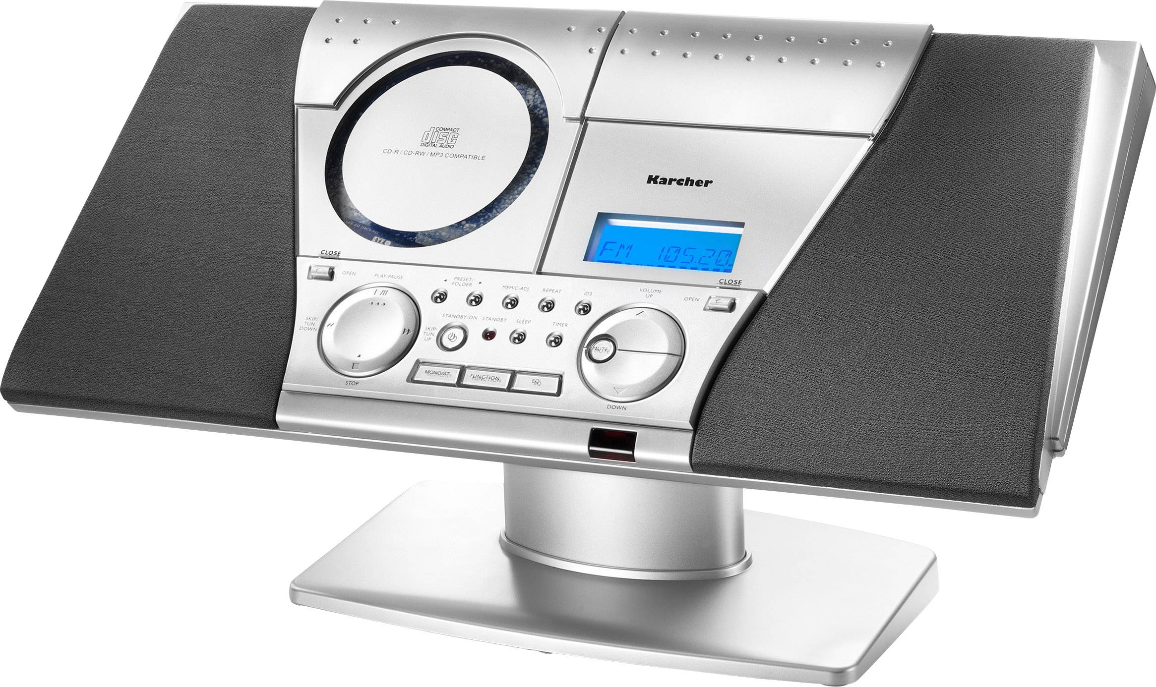 Karcher MC 6550(N) Audio system AUX, CD, Tape, FM, Wall mount brackets Silver