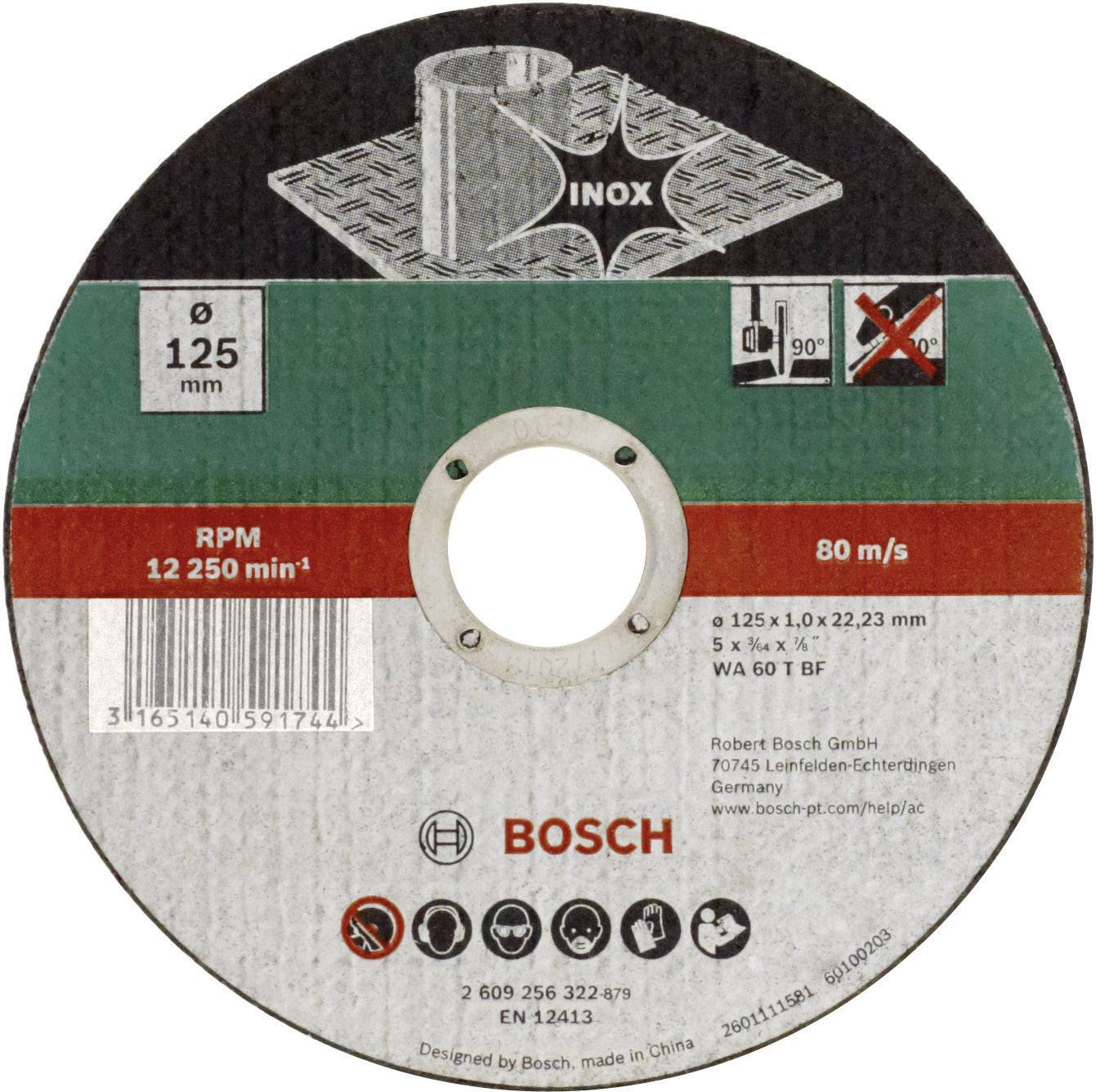 Bosch Accessories WA 60 T BF 2609256322 Cutting disc (straight) 125 mm 1 pc(s) Stainless steel, Metal