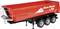 Red tipping semi-trailer with the inscription 'Stone Master Fliess'. Three-axle model, primarily used for transporting building materials.
