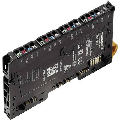 Weidmüller DIO-A3/24VDC electronic module for industrial controls, black, with multi-coloured connections and labels.