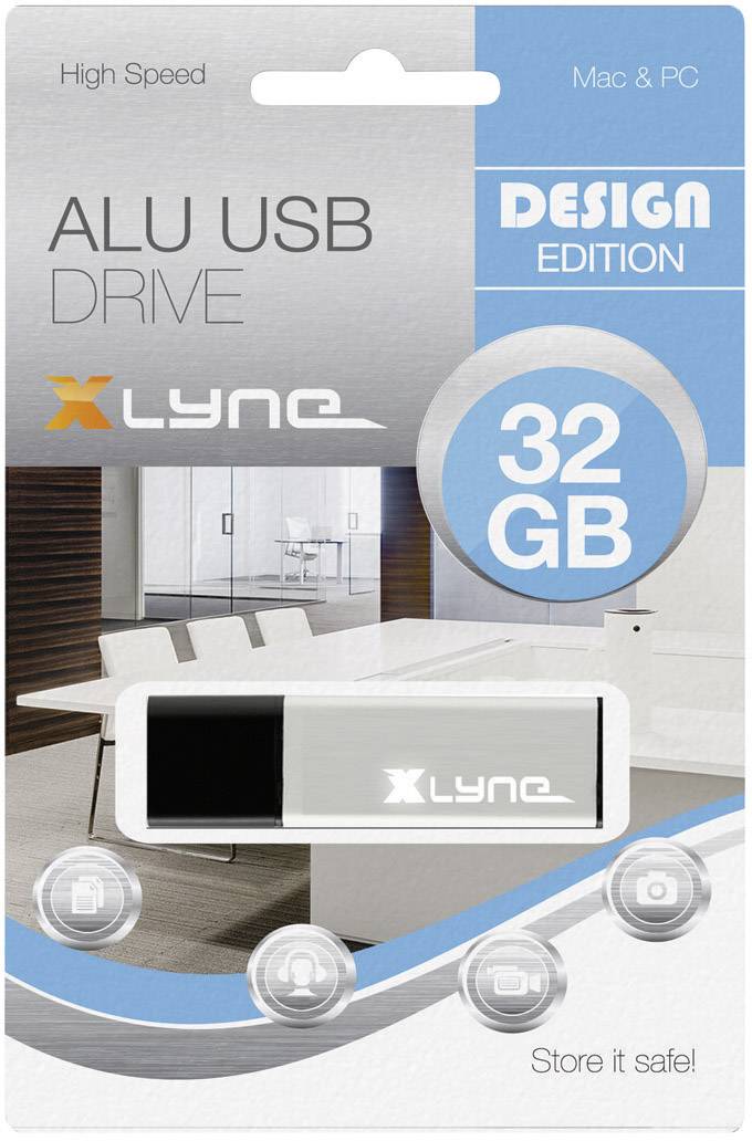 Xlyne ALU USB stick 32 GB Aluminium 177561 USB A (USB 2.0)-1