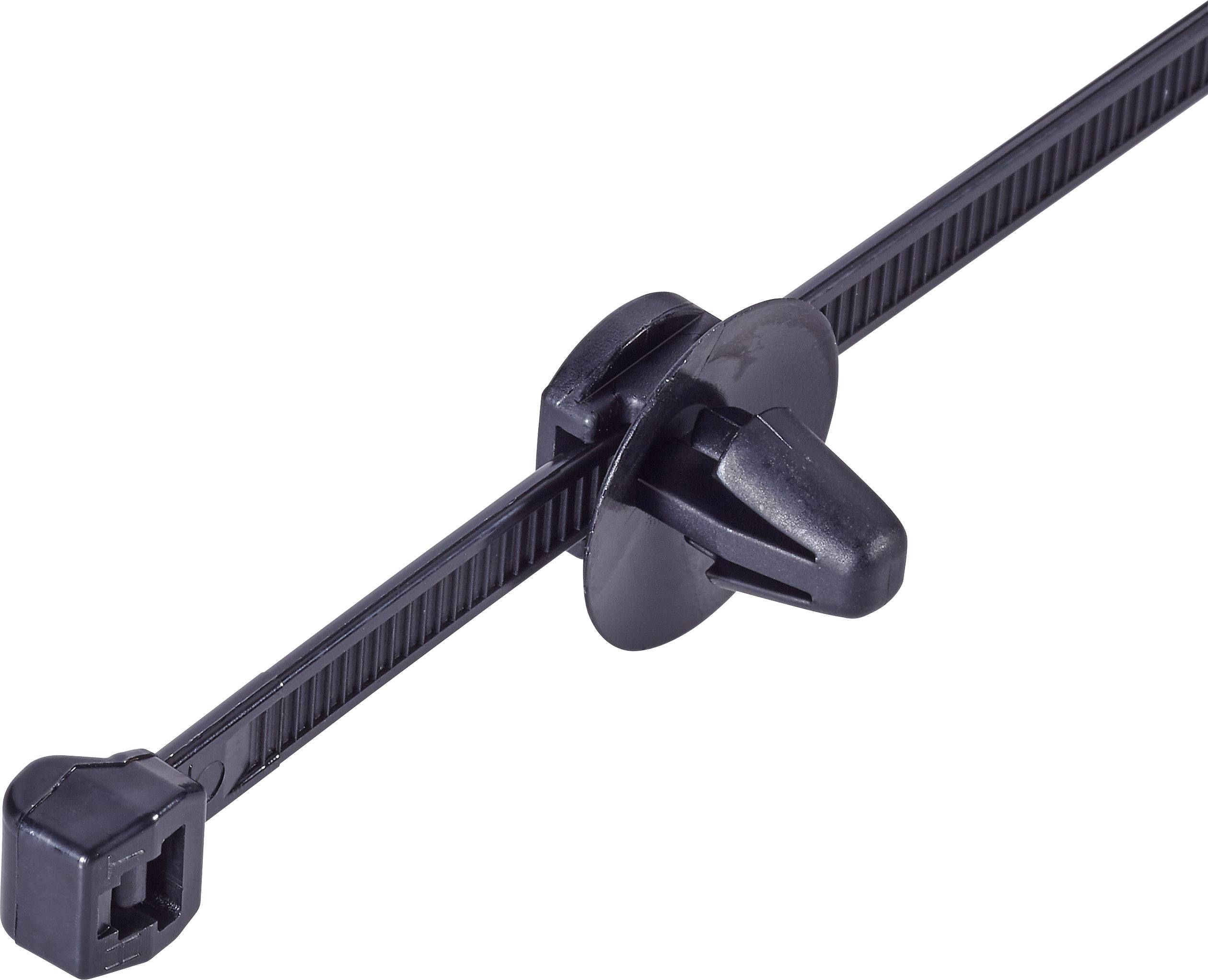 HellermannTyton 150-93130 T50SOSSFT6,5 16-2 OD Cable tie 150 mm 4.60 mm Black Spring toggle and disc 1 pc(s)