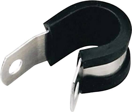 HellermannTyton ALU4C Fastener 211-15040 Bundle Ø range 3.20 mm (max) + chloroprene protection Silver, Black 1 pc(s)