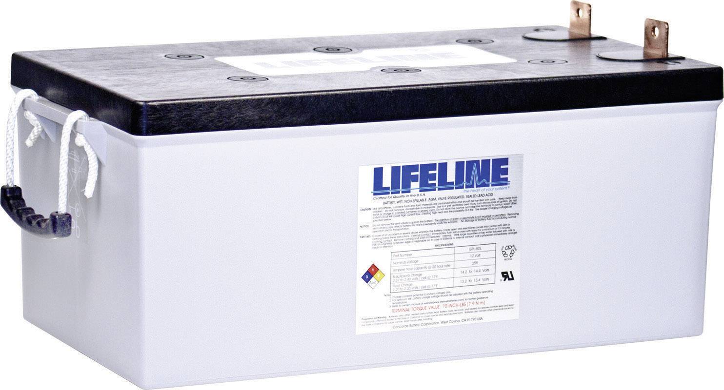 LifeLine GPL8DL 12V 255Ah GPL8DL VRLA 12 V 255 Ah AGM (W x H x D) 524 x ...