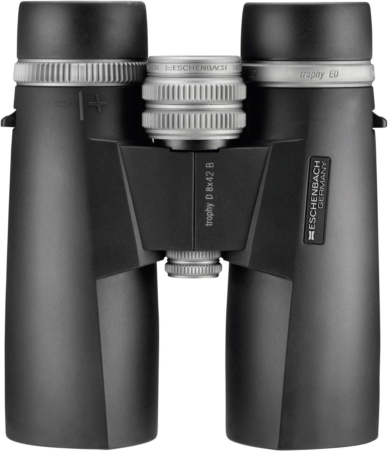 Binoculars in black design with focus and zoom wheel in the centre. Suitable for outdoor activities for improved long-distance viewing.