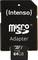 'Intenso microSD Adapter' with a 64 GB microSD card.<br><br>Note: The translation is essentially the same as the original text, as this appears to be a technical product description with little need for linguistic adaptation.